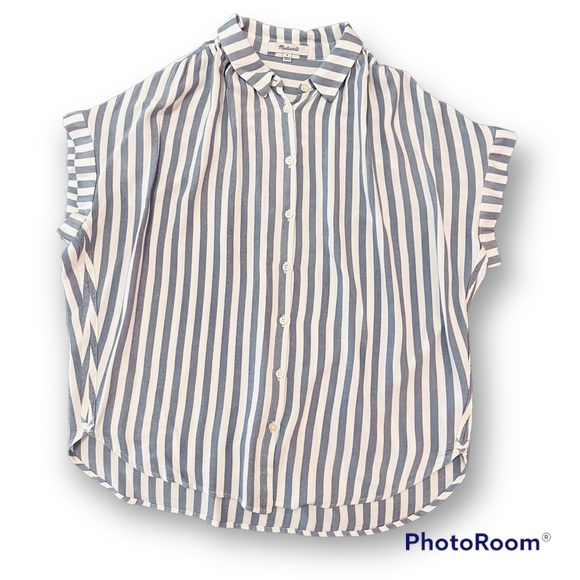 Madewell Blue Stripe Central Shirt Small - Picture 3 of 6